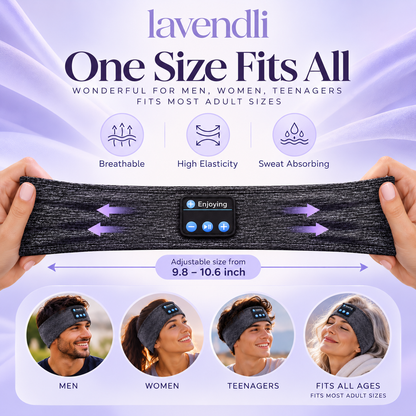 Lavendli DreamWave™ 2.0 - Bluetooth Sleeping & Sports Headband.