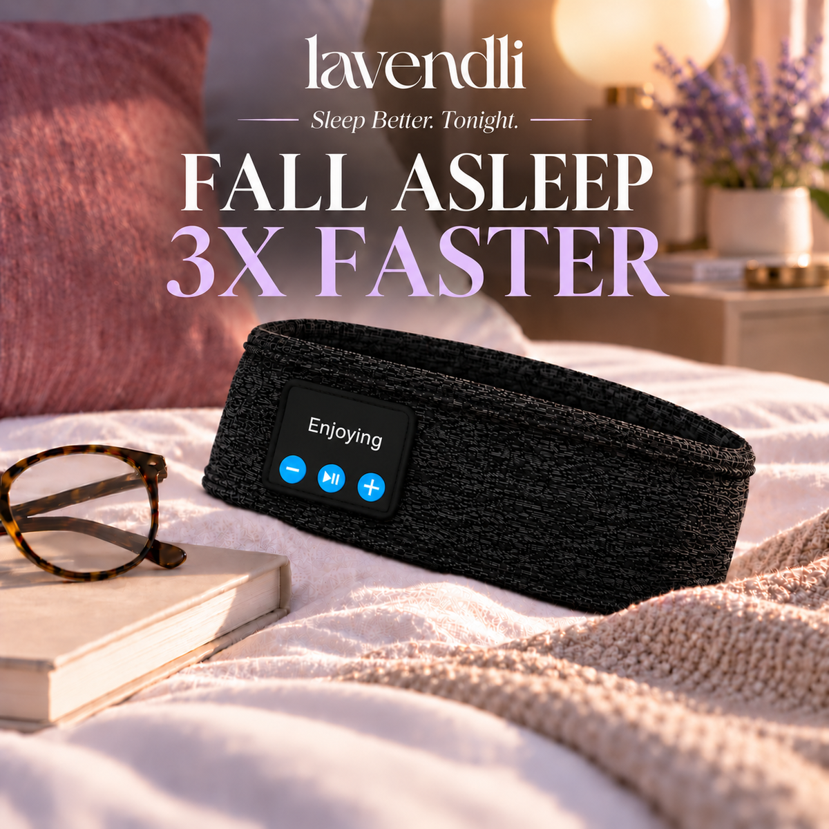 Lavendli DreamWave™ 2.0 - Bluetooth Sleeping & Sports Headband.