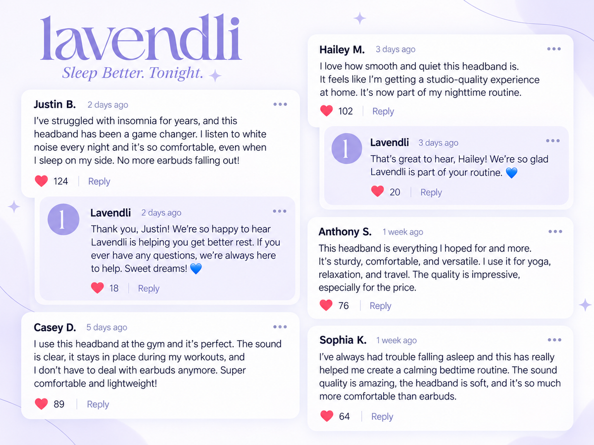 Lavendli DreamWave™ 2.0 - Bluetooth Sleeping & Sports Headband.
