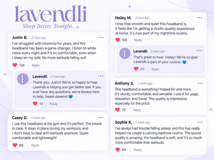 Lavendli DreamWave™ 2.0 - Bluetooth Sleeping & Sports Headband.