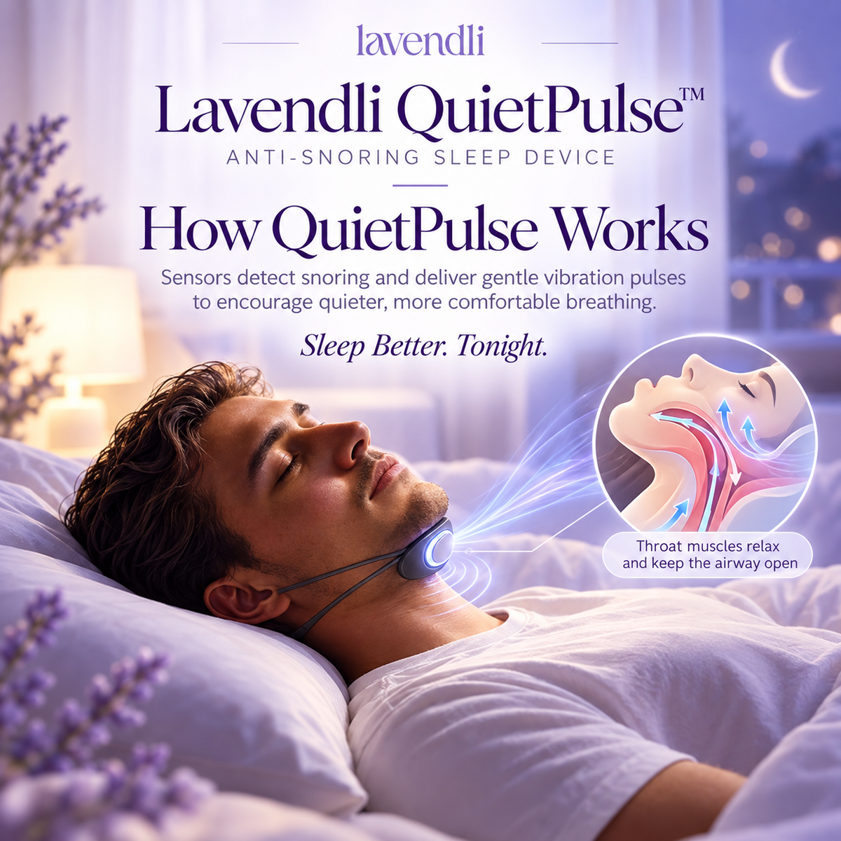 Lavendli QuietPulse™ – Anti-Snoring Sleep Device