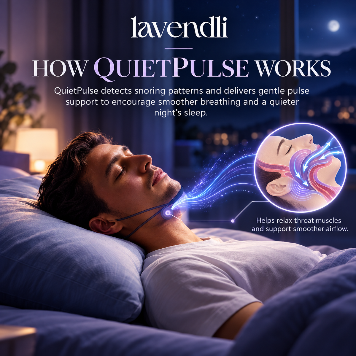 Lavendli QuietPulse™ – Anti-Snoring Sleep Device
