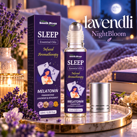 NightBloom 10 mL lavender aromatherapy roll-on bottle with original packaging