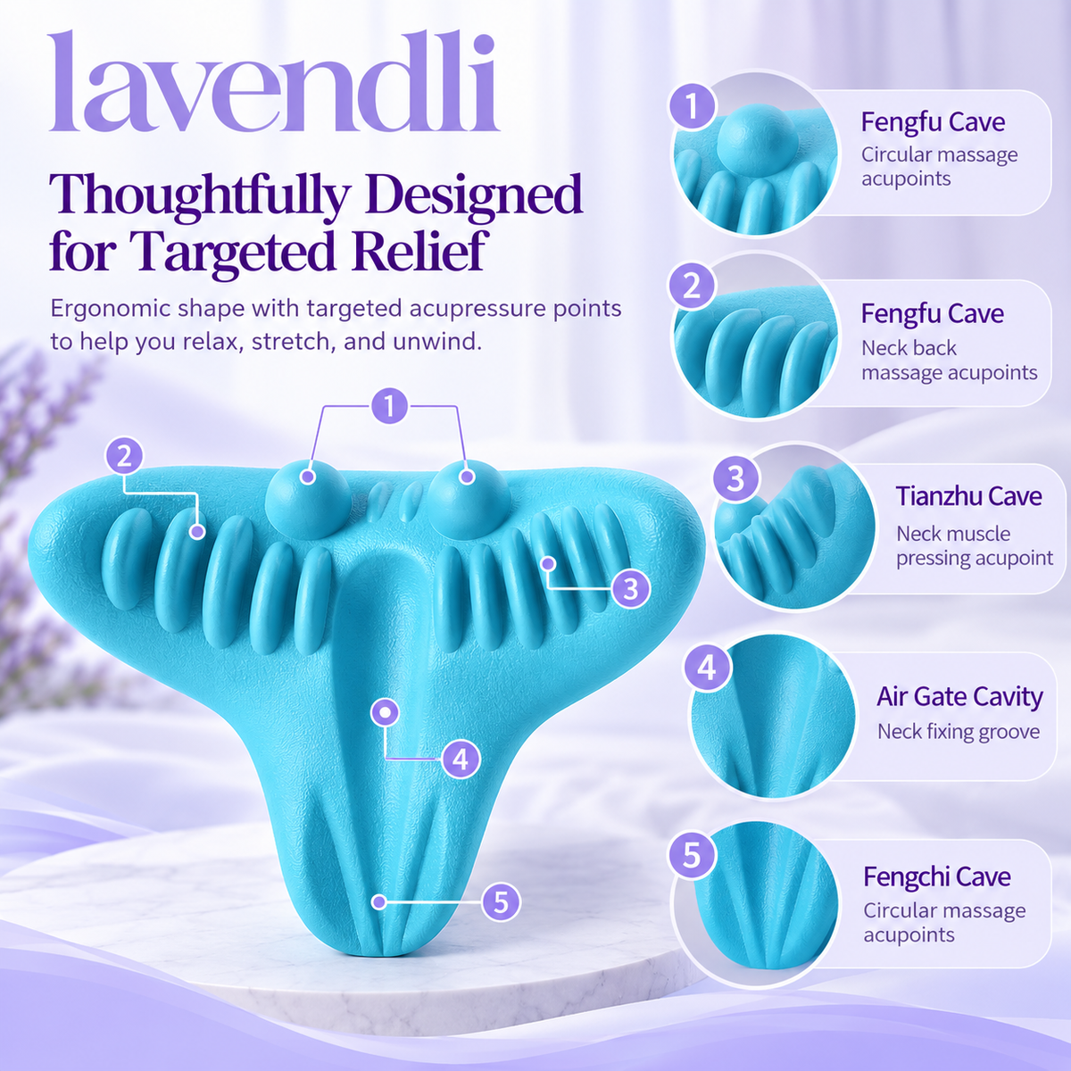 Lavendli NeckNest™ - Ergonomic Neck Massage & Relaxation Pillow